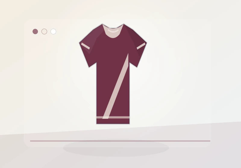 Maillot d’illustration bordeaux et crème