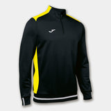 Sweat demi-zip Joma Campus II noir/jaune, réf. 100421.109 – vue de face