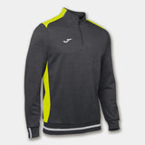 Sweat demi-zip Joma Campus II gris chiné/jaune, réf. 100421.159 – vue de face