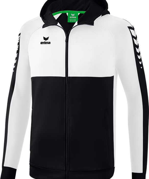Veste à capuche Erima Six Wings noir/blanc – vue de face