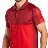 Polo fonctionnel Erima Six Wings rouge/bordeaux – porté