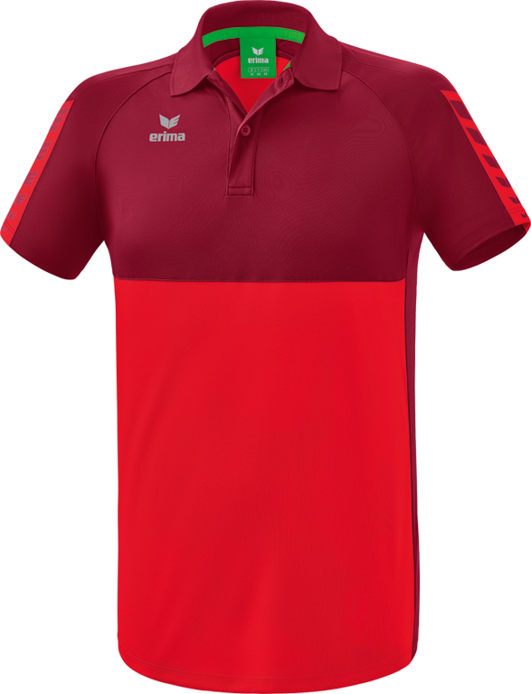 Polo fonctionnel Erima Six Wings rouge/bordeaux – vue de face