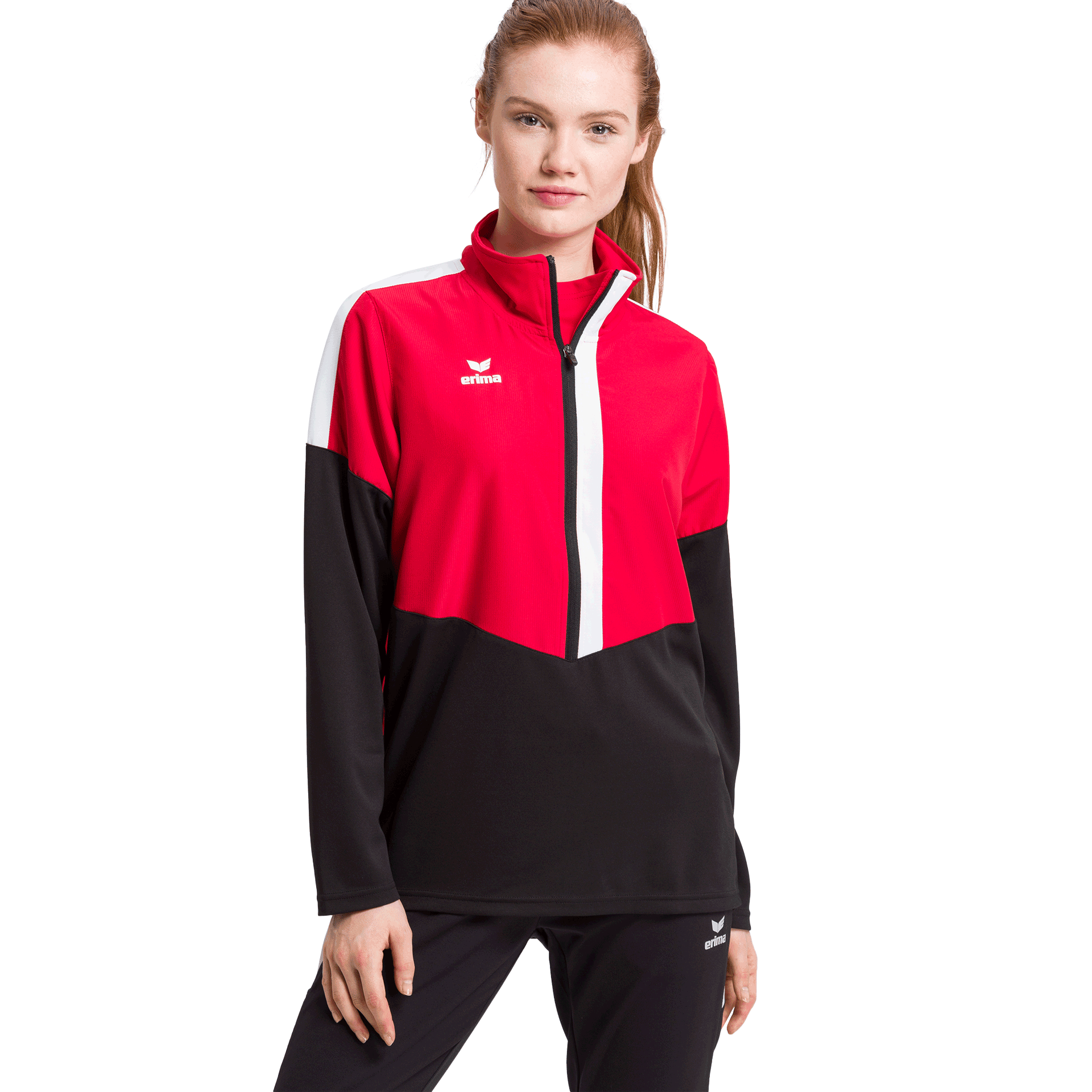 Haut d’entraînement Erima Squad rouge/noir/blanc – porté