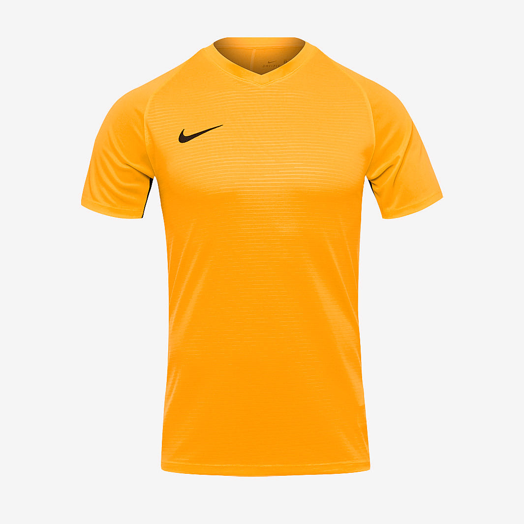 Maillot de foot enfant Nike Tiempo Premier jaune/noir (University Gold/Black), réf. 894111-739 – vue de face