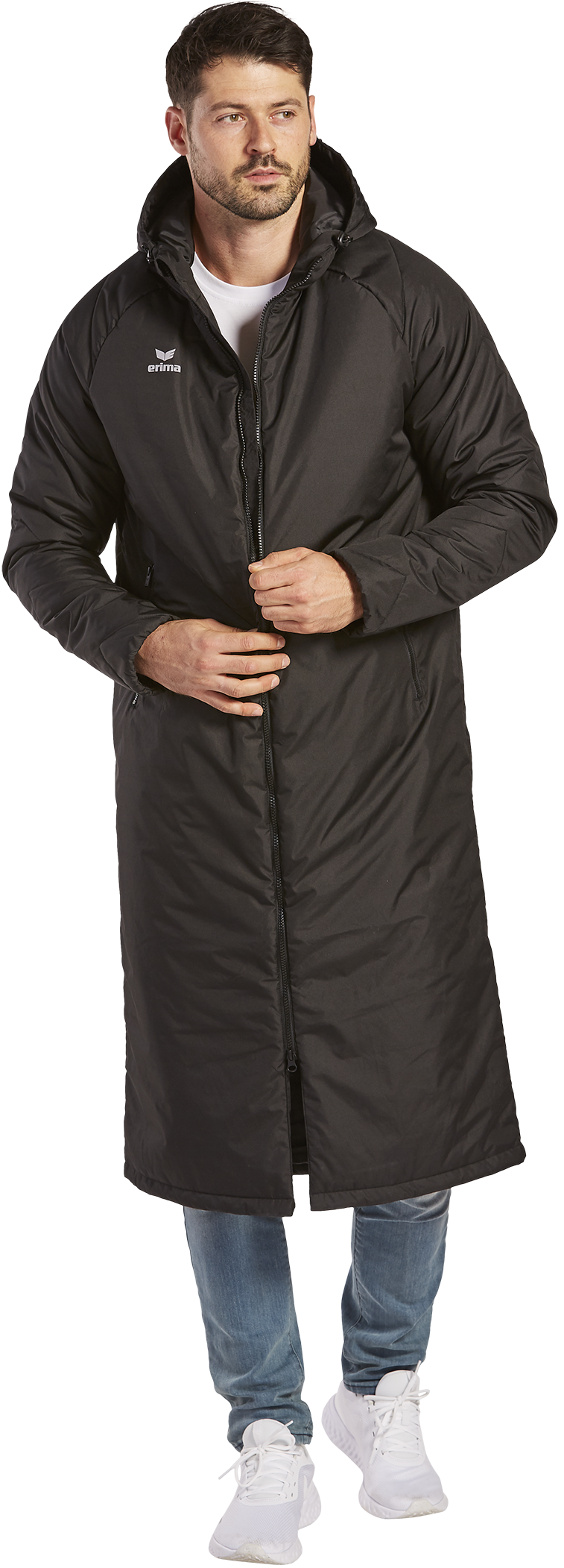 Manteau de stade Erima Team noir – porté