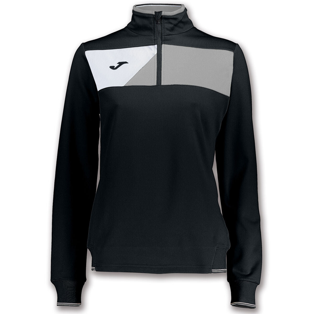 Sweat Joma Crew II femme noir/gris, réf. 900388.111 – vue de face