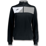 Sweat Joma Crew II femme noir/gris, réf. 900388.111 – vue de face