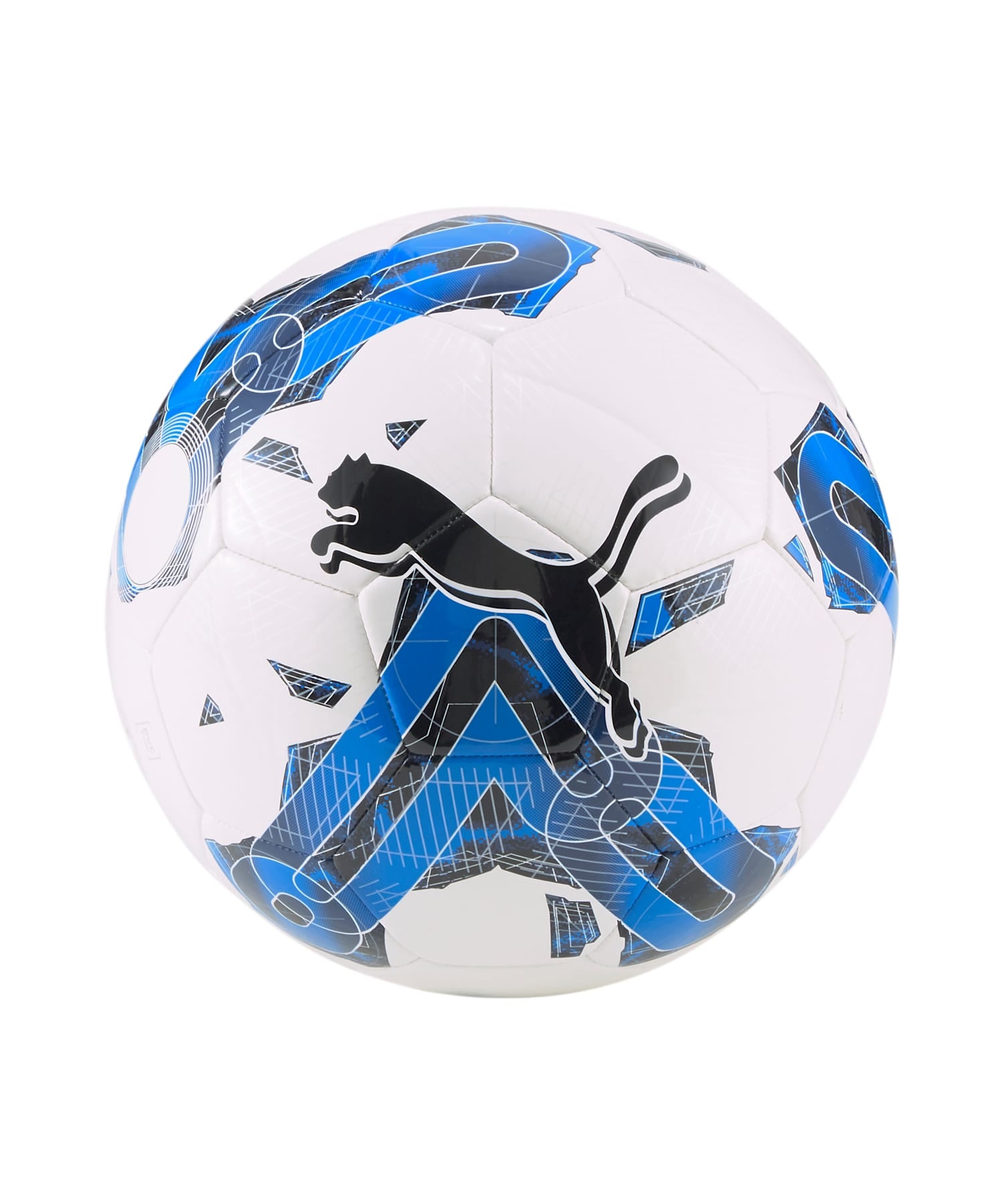 Ballon de foot Puma Orbita 6 MS blanc et bleu, taille 5 (083787-03)