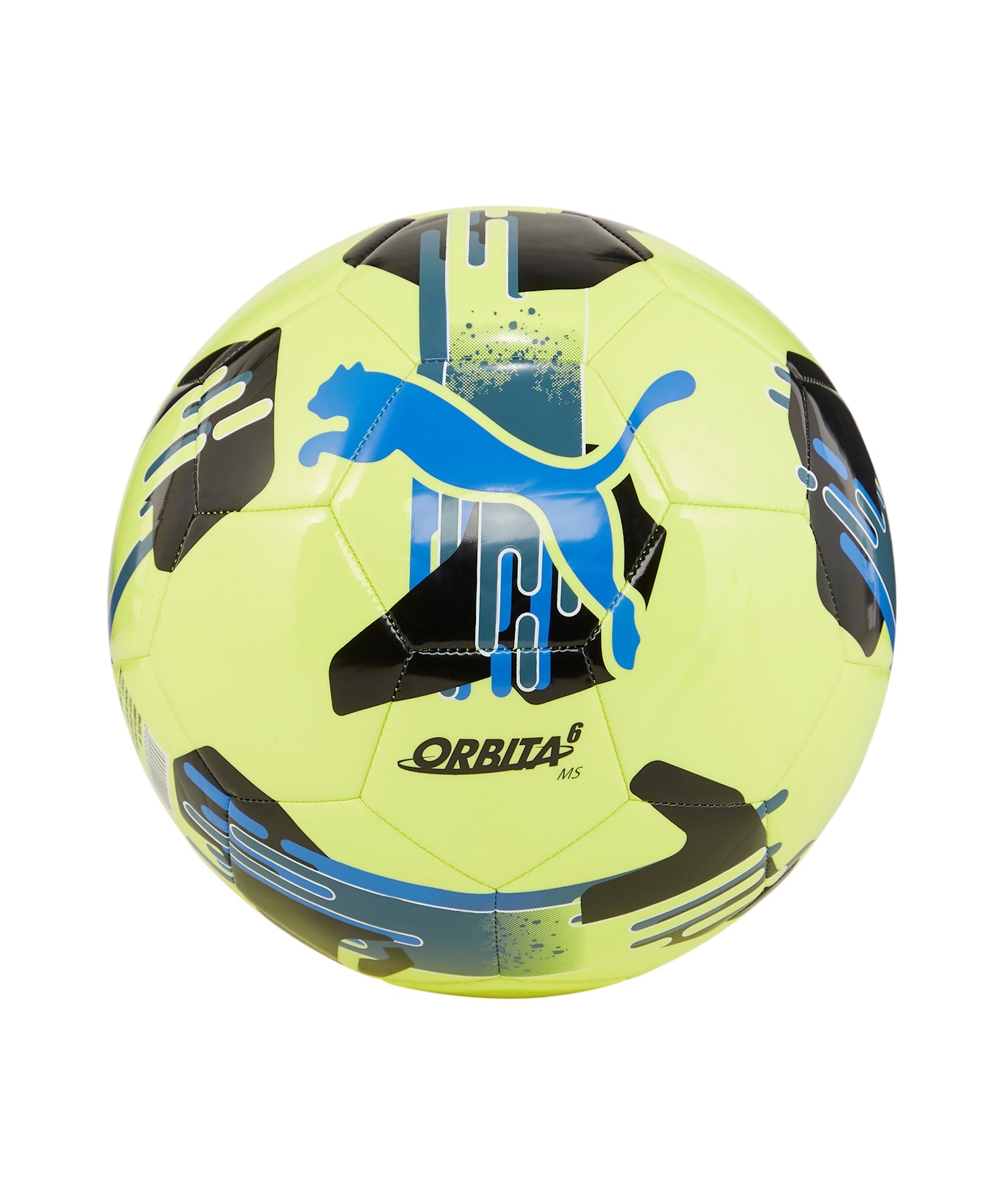 Ballon de foot Puma Orbita 6 MS jaune, bleu et noir, taille 5 (084335-08)