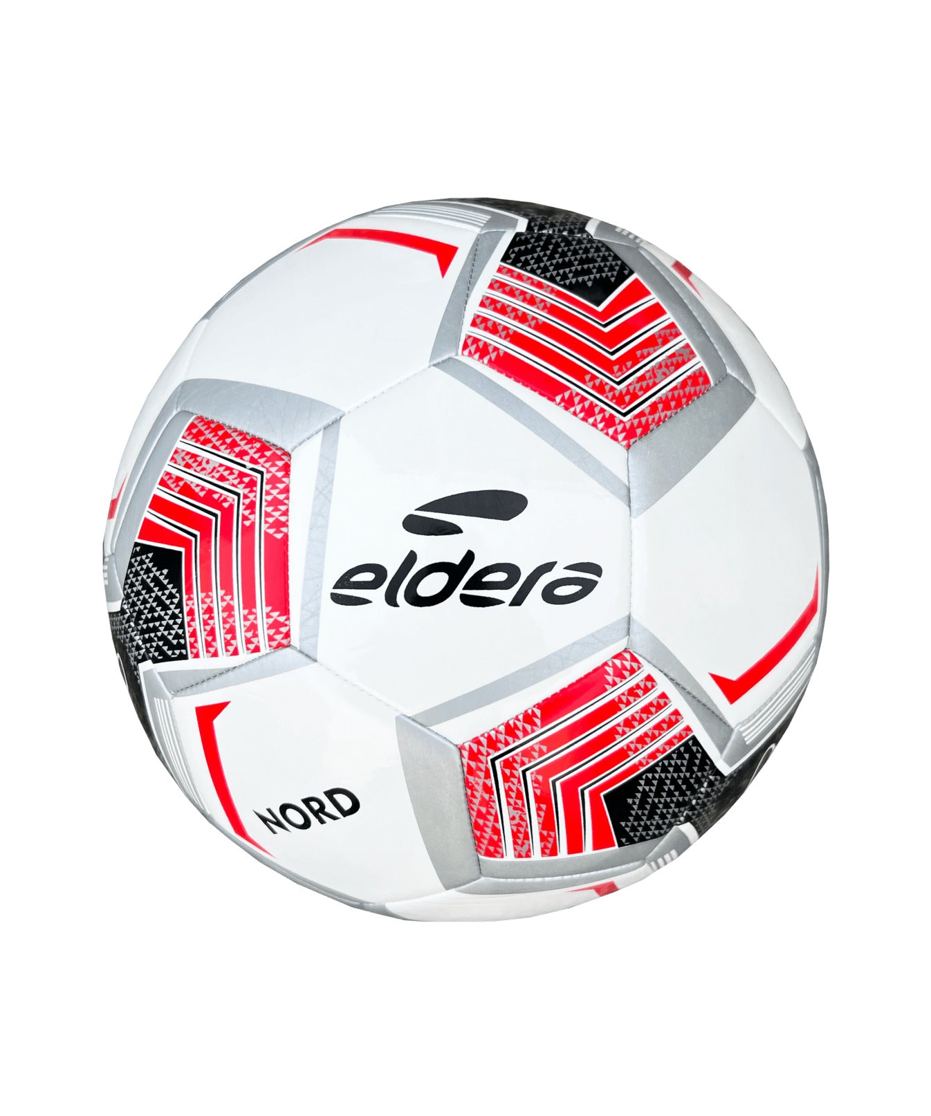 Ballon de foot Eldera Nord blanc et rouge, taille 5 (BA002)