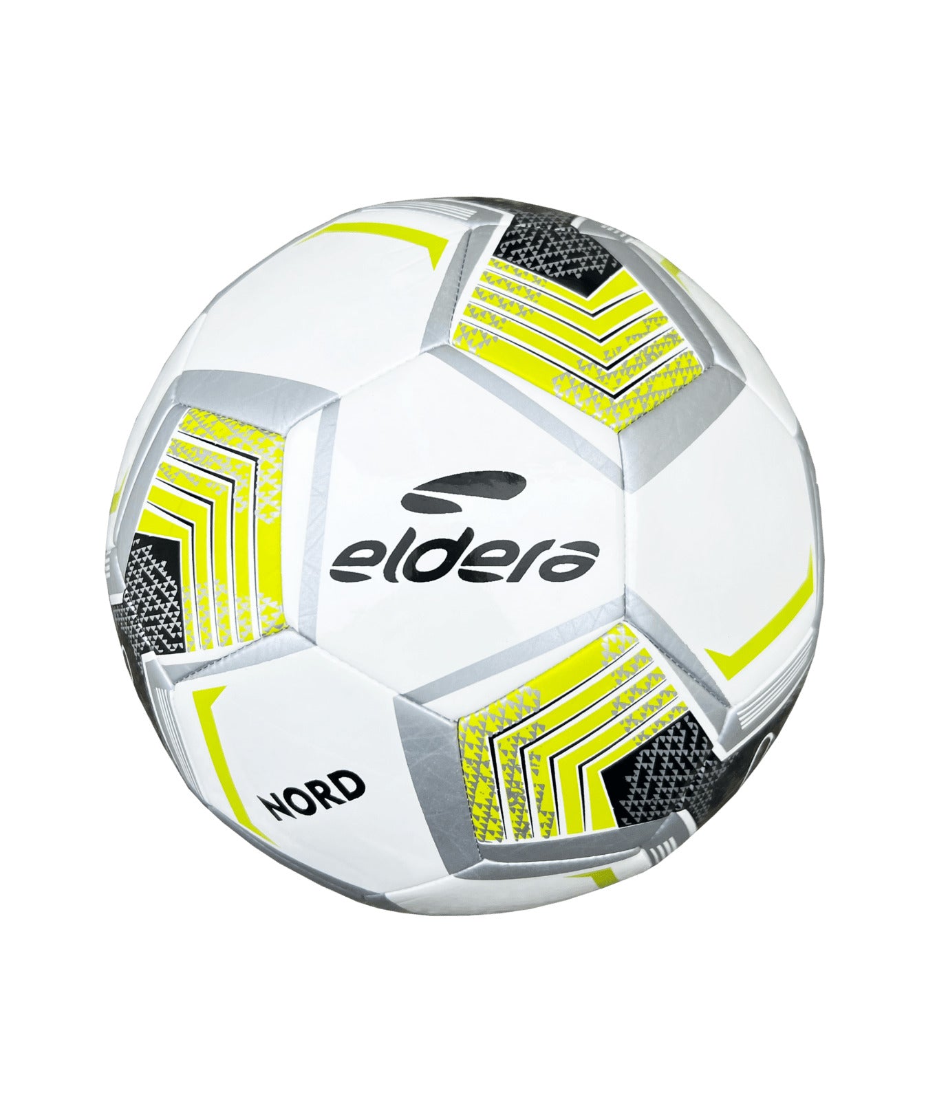Ballon de foot Eldera Nord blanc et vert fluo, taille 5 (BA002)
