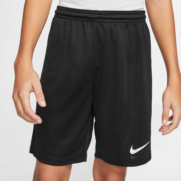 Short de foot Nike Dri-FIT Park III enfant noir, réf. BV6865-010, porté de face