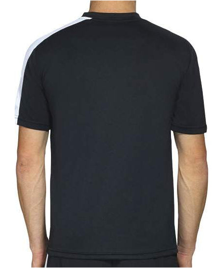 Erreà Bolton D190 noir/blanc – maillot manches courtes porté, vue de dos