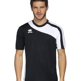 Erreà Bolton D190 noir/blanc – maillot manches courtes porté, vue de face