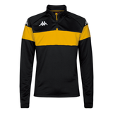 Sweat demi-zip Kappa Dovare — Noir/Jaune — réf. 38111ZW-A15