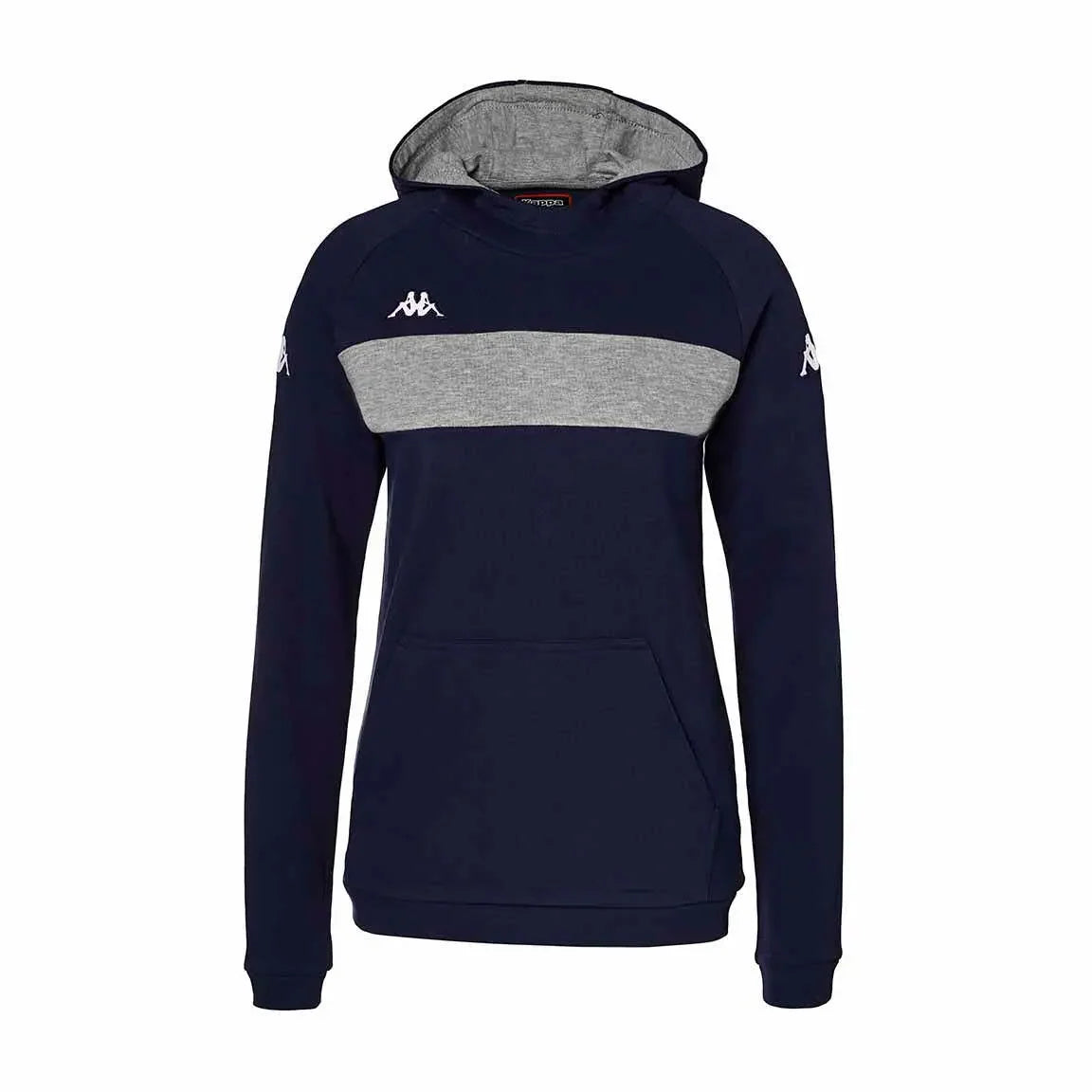 Sweat à capuche femme Kappa Daccia marine et gris chiné