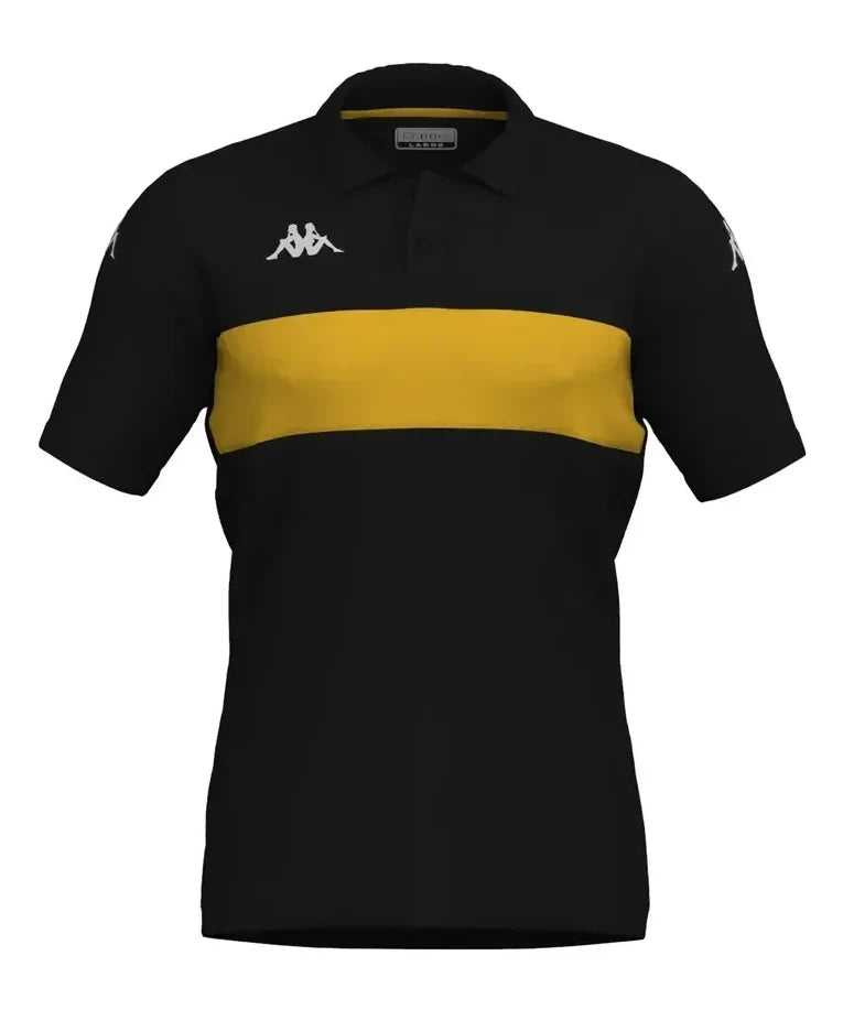 Polo Kappa Dianetti homme noir et jaune – vue de face