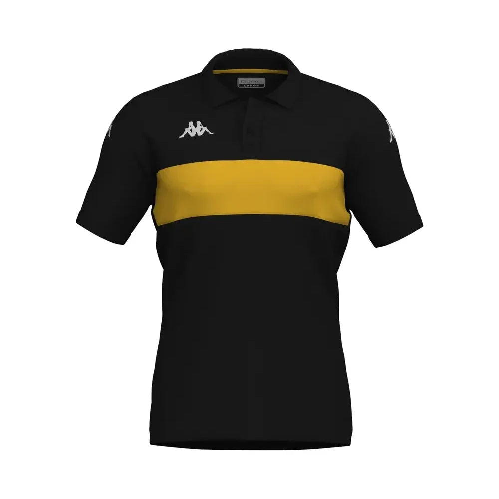 Polo Kappa Dianetti homme noir et jaune – vue de face