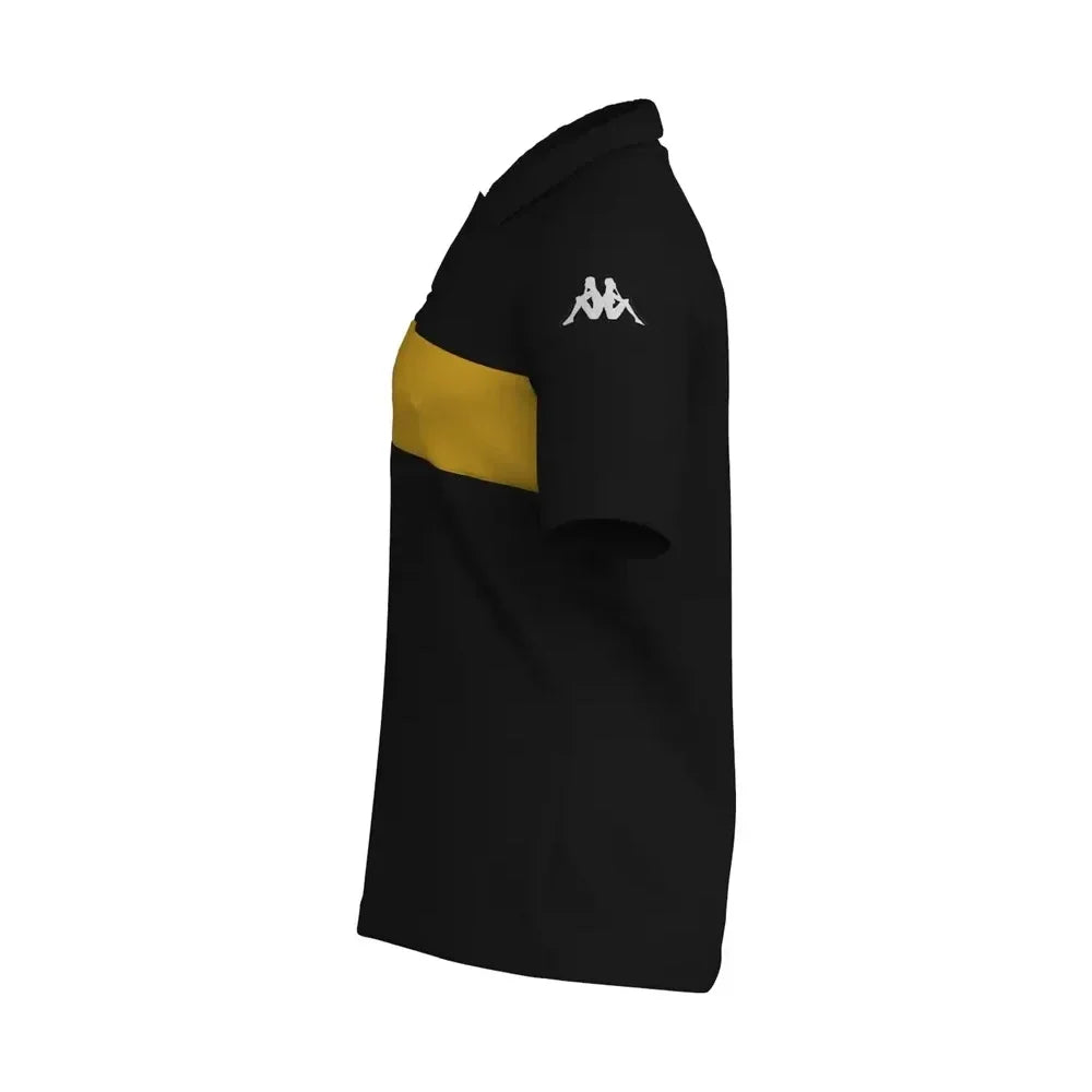 Polo Kappa Dianetti homme noir et jaune – profil gauche