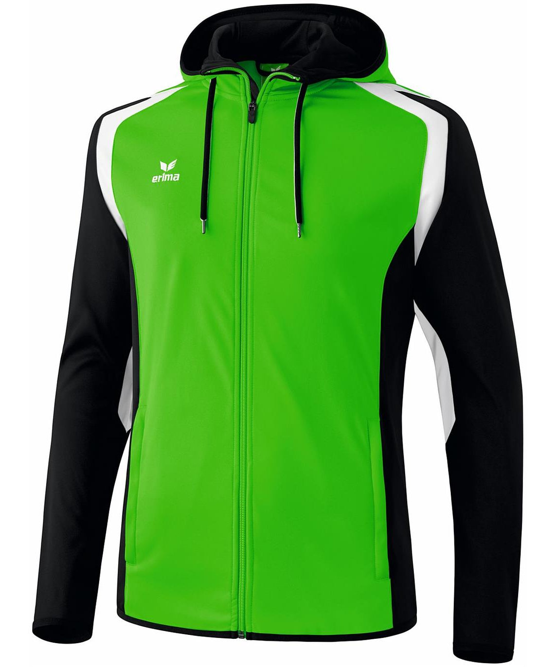Veste d’entraînement à capuche Erima Razor 2.0 vert/noir/blanc – vue de face