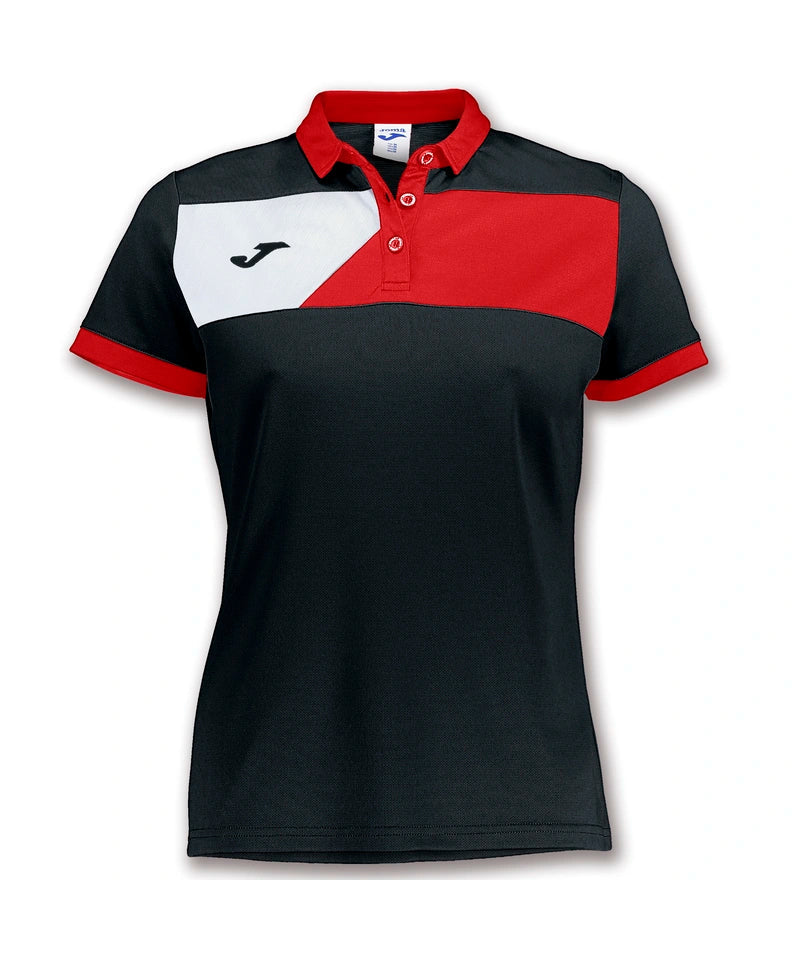 Polo Joma Crew II femme noir/rouge (900387.106) – vue de face