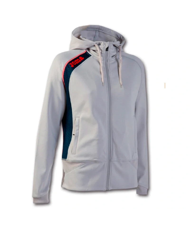 Sweat à capuche zippé Joma Elite V femme gris (900211.251) – vue de face