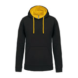 Sweat à capuche Kariban noir/jaune