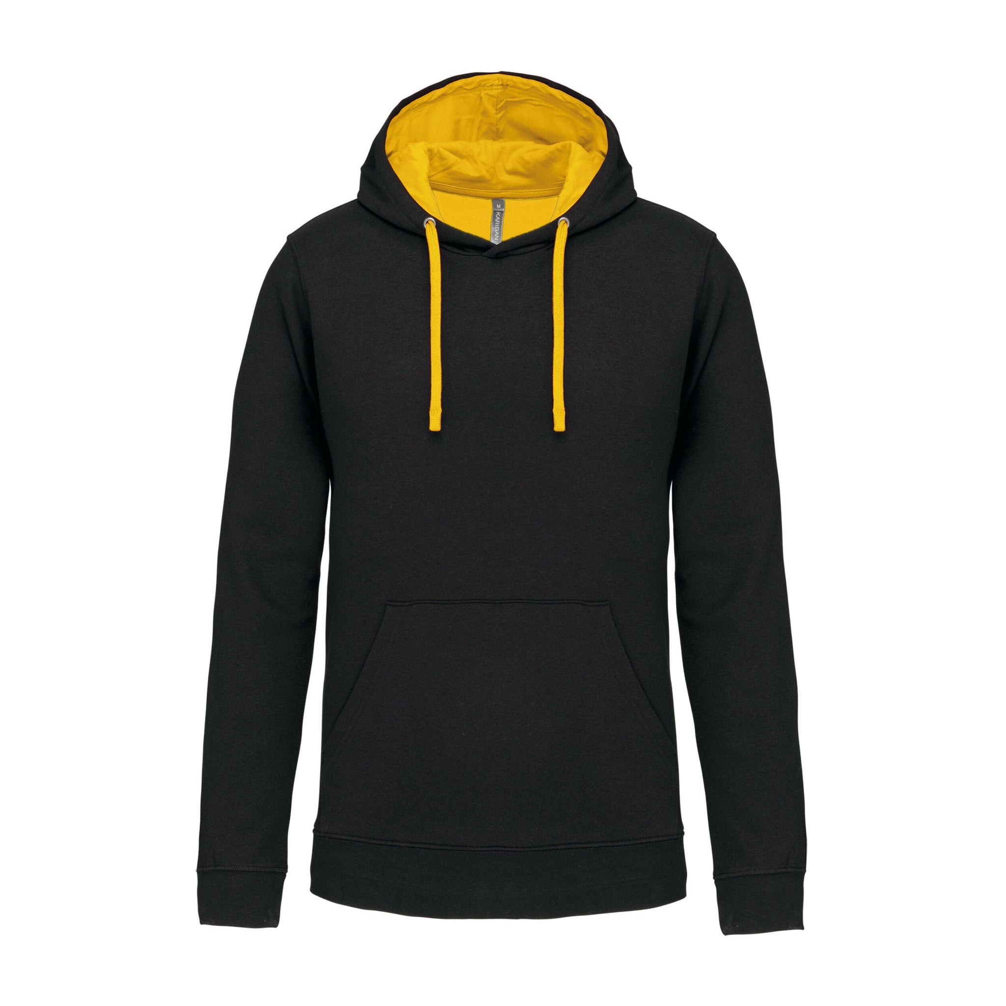 Sweat à capuche Kariban noir/jaune