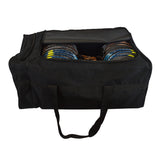 Sac de transport multifonctions Sporti 011084 noir – ouvert, avec des raquettes (non incluses)